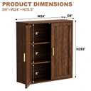 INNOD Bathroom Storage Cabinet, Over The Toilet Storage Cabinet, Medicine Cabinet with Adjustable Wood Shelf & Doors for Laundry Room & Kitchen & Living Room(Walnut)