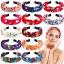12 Pcs Christmas Headbands for Women Bulk Snowman Santa Xmas Tree Gingerbread Reindeer Headbands Christmas Wide Non-slip Hair Accessories Gifts Party Hair Hoop Headwear Outfits (Cute)