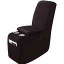 Leather Look Recliner Console Cover for Recliner Couch, Stretch Middle Console Slipcovers for Reclining Sofa and Loveseat, Furniture Protector for Pets (1 Console Cover, 01 Chocolate)