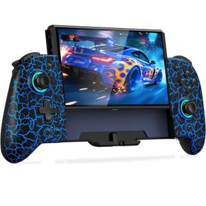 Gammeefy Switch Controller witch Travel Case for Nintendo Switch/OLED, (No Drift, No Deadzone) Hall Effect Joystick Wireless Switch Controller With 9 Lights Color