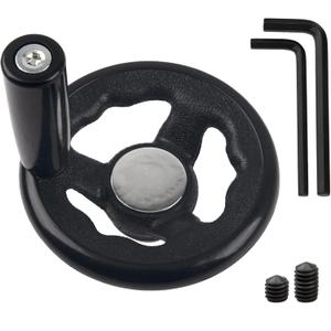 0.47x4inch Diameter Round Hand Wheel W Revolving Knob Handle for Mill Drillpress Crank Lathe