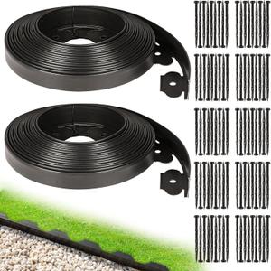 100FT 1.5 Inch Garden Edging Border with 120pcs Spikes