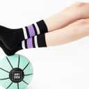 HUGSWEET Striped Retro Crew Breathable Cotton Soft Socks for Women Athletic Casual Thin Novelty Socks for Women or Men (12-15, Black-01)