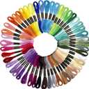 Friendship Bracelet String 50 Skeins Rainbow Color Embroidery Floss Cross Stitch Embroidery Thread Cotton Floss Bracelet Yarn, Craft Floss(Fashionable Color)