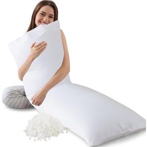 Memory Foam Body Pillow Insert, Soft Large Long Bed Pillow for Adults, Breathable Full Body Pillow, White