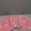 Christmas Tree Skirt 30 Inch Simulated Linen Fabric Tree Skirt with Snowflakes Printed Xmas Mat for Christmas Holiday Party Decoration Indoor Outdoor (Pink)