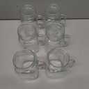 Amzcku vintage Clear Drinking Jar 16 OZ Drinking Jars with Comfortable Handle for Party Beverages 6 pcs