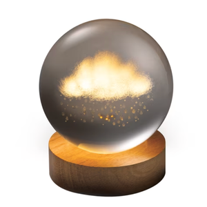Merkury Innovations 3.15 inch diameter 3D Floating Cloud Crystal Orb Light, 1-pack