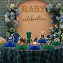 8 Pcs Tartan Plaid Style Bear Baby Shower Decorations Green Blue Bear Baby Shower Honeycomb Centerpieces 3D Table Decorations for Gender Reveal Birthday Party Supplies Table Centerpieces