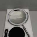 15X/1X Lighted Makeup Mirror with Magnification, 8 Rechargeable Magnifying Mirror with Lights, Adjustable Brightness Light Up Table Mirror with Adjustable Height, 360 Rotation Vanity Makeup Mirror (Silver Gray)