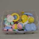 Cuterabit 13PCS Baby Rattles 0-6 Months, Baby Teething Toys with Storage Case, Infant Toys 0-3-6-12 Months, Baby Girl Toys, Best Newborn Christmas Gift for Babies Infants Boy Girl (Light Color)