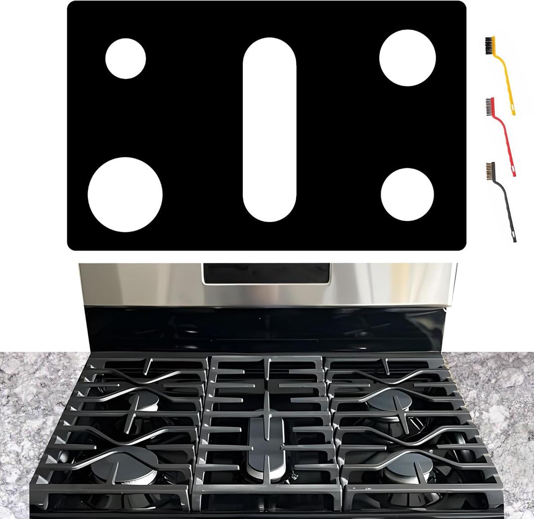 Stove Cover For GE General 30 Inch Gas Range Model JGBS66REKSS JGBS66DEKWW JGBS66DEKBB JGBS66EEKES JGBS66FEKDS, Upgraded 0.5MM Thickness Reusable Burner Guard For For GE Gas Stove Top Protector
