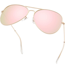 livho Sunglasses for Men Women Aviator Polarized Metal Mirror UV 400 Lens Protection (Rose Gold)