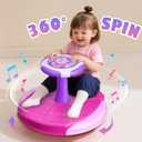 VROGTIK Sit and Spin Toys for Toddlers 1-3 Girls, 360 Toddler Spinning Seat with LED Lights and Music Christmas Birthday Gift for 1 2 3 Years Old Girl Sensory Toys Toddler Activities
