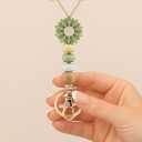 2 x Flower Teacher Lanyards ID Badge and Key Chain, Cute Silicone Beads Lanyard for Women Nurse Work Student (Lovelia)