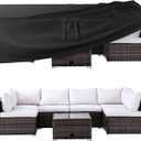 Ruimoy Patio Furniture Covers, Outdoor Furniture Cover Waterproof, General Purpose, Outside Table and Chair Covers, Heavy Duty 600D (124 Inch L x 70.8 Inch W x 29.1 Inch H) Black