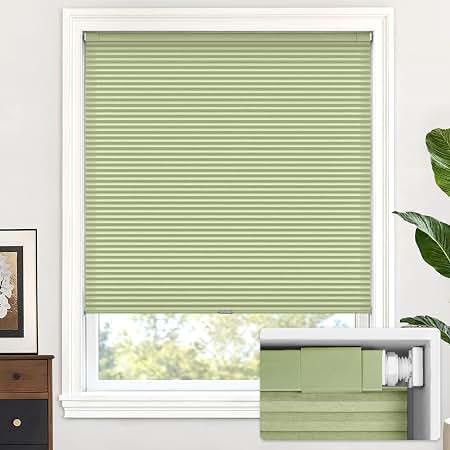 AOSKY Light Filtering Roller Shades Cordless Blinds for Windows, 1% Openness Free-Stop Shades with Valance, Thermal Insulated Fabric, UV Protection, Natural Woven Blinds31" W x 72" H