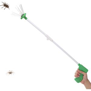 Spider Catcher, Insect Catcher, Bug Grabber, Spider Grabber, Long Handled with Foldable Design, for Home Office Garden Camping Beach (2nd Generation) (Light Green)