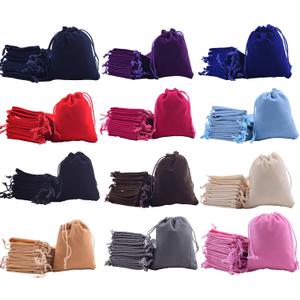 Sansam 48pcs 12 Colors Mixed Drawstrings Velvet Gift Bags Jewelry Pouches for Wedding Favors, Candy Bags, Party Favors, 4.0x4.8''