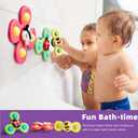 LiKee Strong Suction Cup Fidget Rotating Sensory Bath Toys for Baby Christmas Stocking Stuffers, Airplane Car Travel Table & Window Toys for Toddler Boys and Girls, 10+ Months