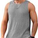 Men's Tank Tops Summer Sleeveless T Shirt Casual Ribbed Knit Muscle Basic Tee Shirts (Gray, XXL)
