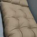 Outdoor Seat/Back Chair Cushion Tufted Pillow, Spring/Summer Seasonal Replacement Cushions (Beige/Sand/Camel).