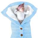 XMWEALTHY Unisex Infant Swaddle Blankets Soft Thick Fleece Knit Baby Girls Boys Stroller Wraps (Light Blue) 0-12 month