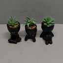 Der Rose 3pcs Fake Succulents Plants Artificial for Black Bathroom Bedroom Home Living Room Halloween Decor Aesthetic Indoor