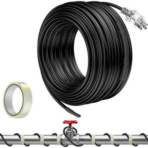 Pawfly 50 FT Heat Tape for Water Pipes, 8 W/ft 120 V Pipe Heating Cable, Self-Regulating Heating Trace for Pipes Freeze Protection, Roof Heat Cable for Pipe Roof Gutter, Keep Water Flowing at -40 F