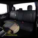 Ram Seat Covers, for 2011-2026 Dodge Ram 1500 2500 3500 Classic Crew Quad Mega Cab, for Curved Rear Seats Only, Napa Leather Seat Protector (Full Set, Black)