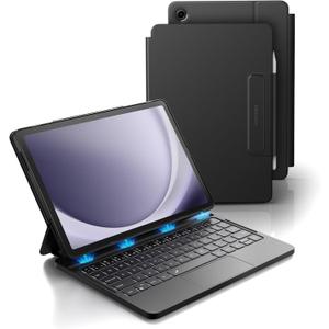 Dexnor for Samsung Galaxy Tab A9+ Plus Case with Keyboard, Ultra-Light Magnetic Folio Keyboard Cover with Multi-Touch Trackpad Backlit Stylus Holder for 11" Samsung Galaxy Tab A9+ Plus (2023), Black