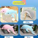 Somao Dolphin Stuffed Animals Plush Pillow Super Soft Sea Animal Plush Toys Dolls for Boys Girls Sleeping Cushion Gift (50cm/19.68in, Grey)
