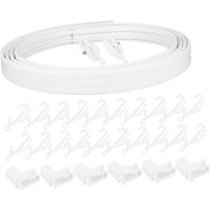 Uonlytech Flexible Ceiling Curtain Track System Bendable Rod for Room Dividers Shower Bay Windows Easy Installation Design for Privacy Partition and Home Decor