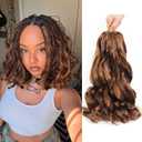 French Curl Braiding Hair 12 Inch Curly Braiding Hair 8 Packs Pre Stretched French Curl Braids Loose Wavy Synthetic Hair Extensions for Black Women (12 inch 8 packs P30/33)