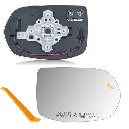 Yeparie Passenger Side Mirror Glass Replacement for Honda CRV 2017-2022, Convex Side View Mirror with Backing Plate with Heated and Blind Spot, Replaces 76203-TLA-A31 HO1325124