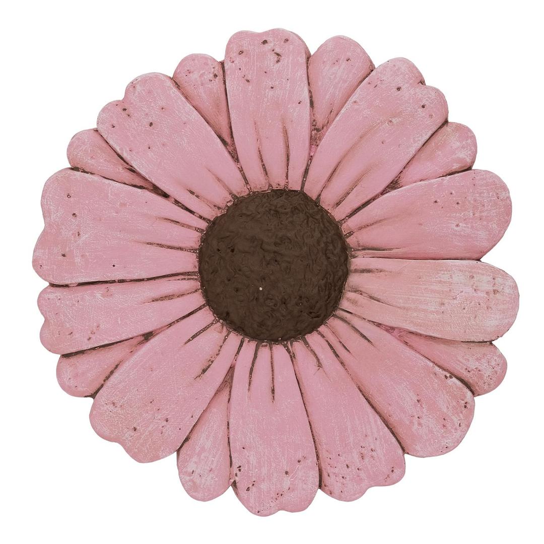 Landoraloria Cement Flower Stepping Stone 10 Daisy Garden Path Stone for Yard & Walkway Handcrafted Non-Slip Outdoor Patio Decor Weather-Resistant Cement Stone (Pink)