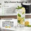 Antarctic Star Nugget Ice Maker Countertop, 35lbs/24H Ice Machine, Soft Chewable Sonic Ice, Self-Cleaning, Fast Ice Ready in 8 Minutes, Compact Design with Handle, Stainless Steel Black