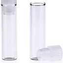 ALWSCI 1 ml Shell Vial, Flat Base Clear Glass, 8x40 mm, 8 mm PE Plug, Transparent, 198 pcs/pk