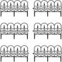 PP Garden Fence Insert Plastic Fence Garden Picket Fence Edgings Lawn Flowerbeds Plant Borders Decorative Garden Yard Outdoor Products No Dig Fence, 6 PCS