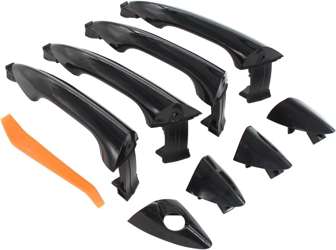 MOTOKU Black Front Rear Exterior Door Handle Kit for Hyundai Elantra 2011-2016 Outer Left Driver and Right Passenger Side