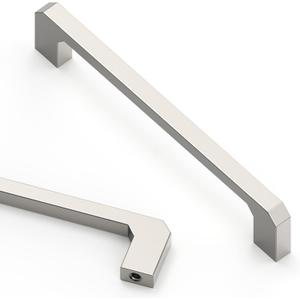Asidrama 10 Pack 5 Inch(128mm) Brushed Satin Nickel Cabinet pulls Kitchen Cabinet Handles, Cabinet Pulls Kitchen Cabinet Hardware for Cupboard Drawer Pulls (5" Hole Center)