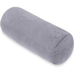 1 MIDDLE ONE Bolster Pillow with Removable Velvet Cover, Round Cylinder Neck Roll Pillow for Head, Back, Leg Support, Decorative Bed and Couch Pillow 16 x 6 Inches (Grey)