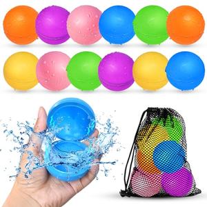 12Pcs Reusable Water Balloons, Pool Beach water Toys for Boys and Girls, Outdoor Summer Toys for Kids Ages 3-12