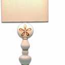 Rustic Table Lamp Linen Shade Resin Base Touch Control E26 Bulb Base Compact Desk Lamp for Bedroom Living Room Office Dorm Indoor Use