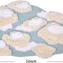 Cloud Bedroom Rug,Blue and White 3D Rug, Ultra-Soft Non Slip Microfiber Water Absorbent Aesthetic Rugs for Bathroom,Living Room,Bathtub,Shower Floor, Laundry, Home Decor 52x 31.5 Inch