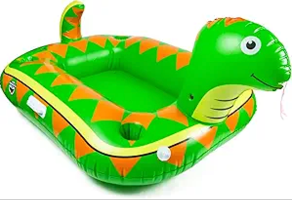 Floating Drink Cooler, Inflatable Snack and Beer Holder for Pool, Lake, or River, 46 qt Capacity, 4 Cup Holders, Easy Raft Attachment.