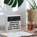 2 x YWAIHO Funny Office Desk Decor Sign, Words & Quotes, Wood, 5x5 inches, If I Survive