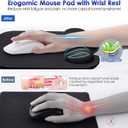 Gimars Large Smooth Superfine Fibre Memory Foam Ergonomic Mouse Pad Wrist Rest Support Mousepad with Nonslip Base for Laptop, Computer, Gaming&Office