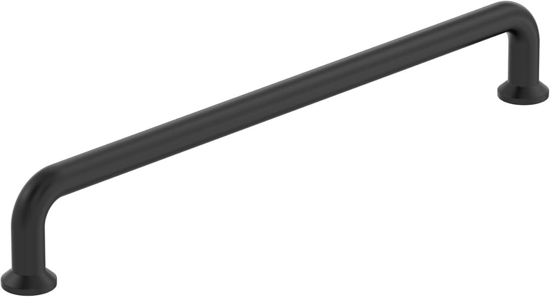 Amerock Factor 8-13/16 inch (224 mm) Center-to-Center Matte Black Cabinet Pull, BP36963FB