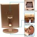 deweisn Floor Mount Tri-Fold Lighted Vanity Mirror with 21 LED Lights, Touch Screen and 3X/2X/1X Magnification, Two Power Supply Modes Make Up Mirror,Travel Mirror (Gold)